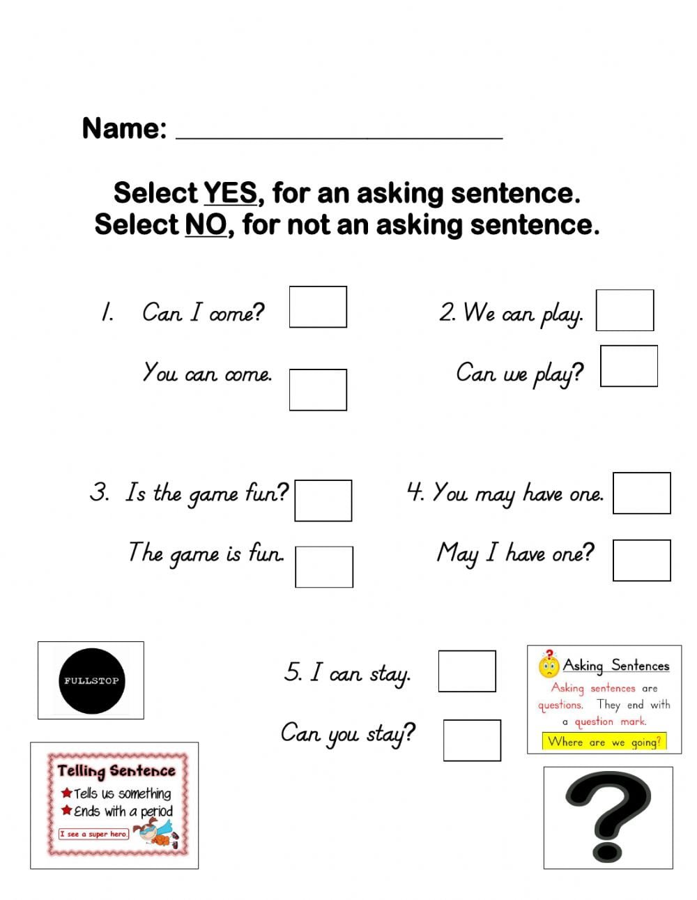 Fall Asking Sentences Worksheets WorksheetsCity