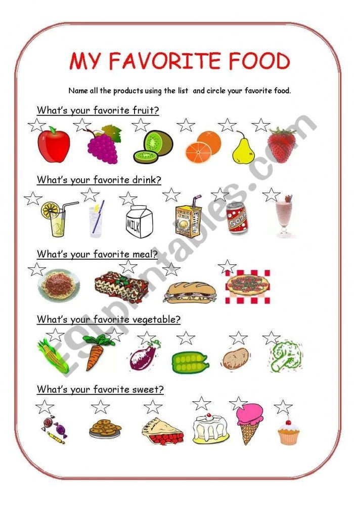 Favorite Vegetables Worksheets WorksheetsCity