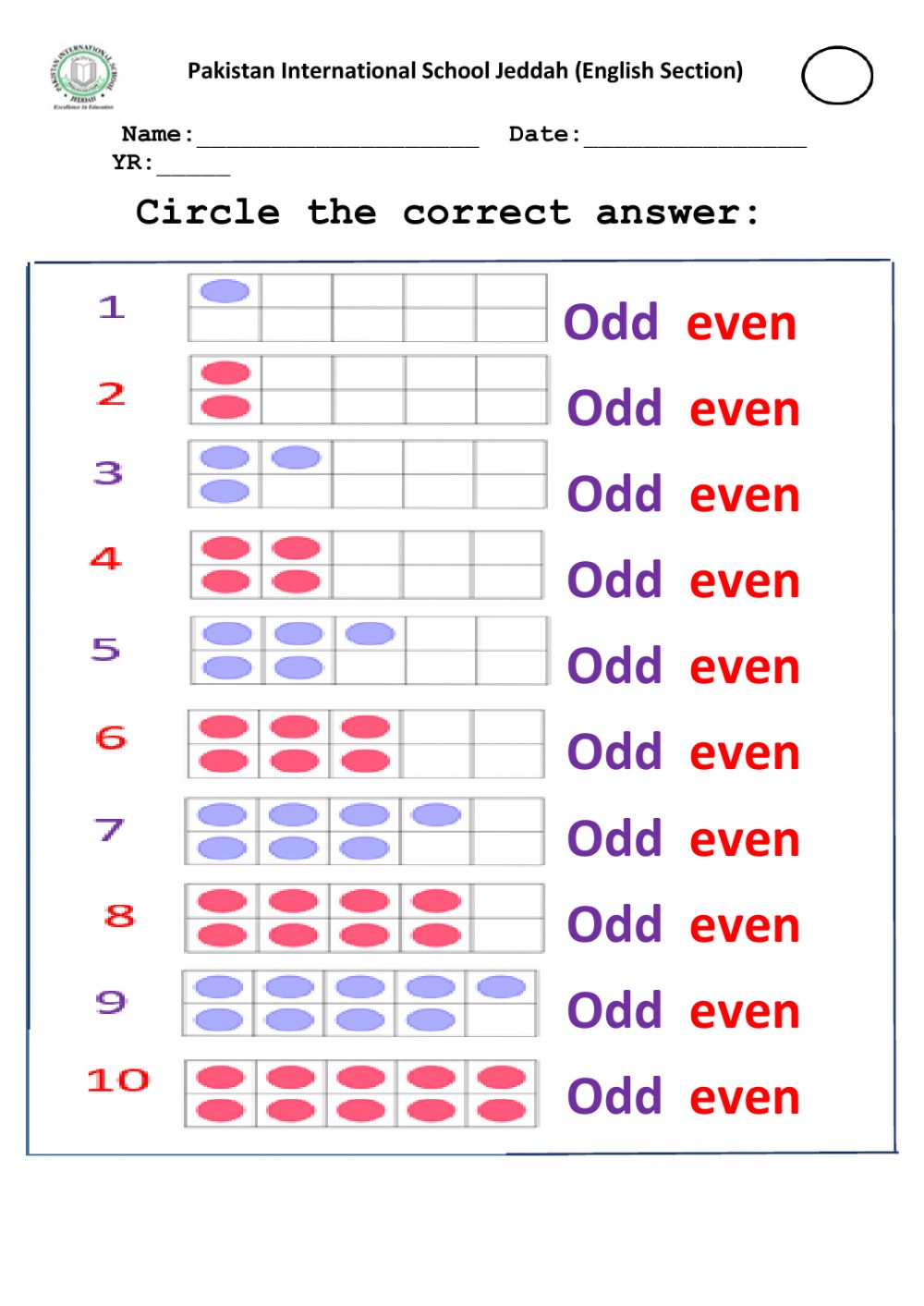 Odd Even Worksheets WorksheetsCity