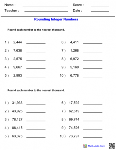 Rounding - WorksheetsCity