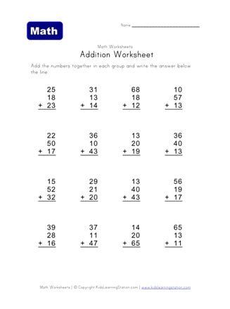 Three Addends Worksheets - WorksheetsCity