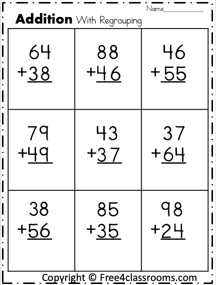 Adding Double Digit With Regrouping Worksheets WorksheetsCity