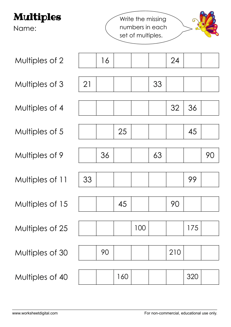 Multiples Worksheets WorksheetsCity