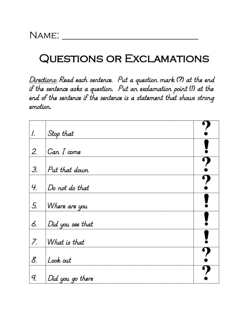 Exclamations Worksheets WorksheetsCity