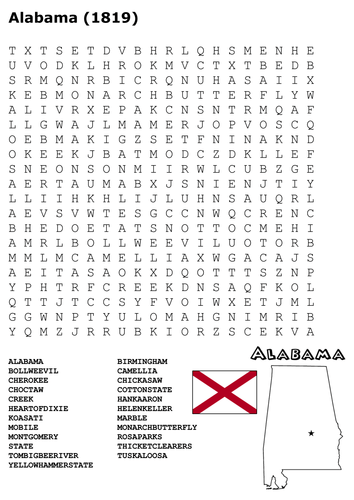 Alabama Word Search Worksheets WorksheetsCity