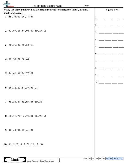 Finding Averages Number Set Worksheets - WorksheetsCity