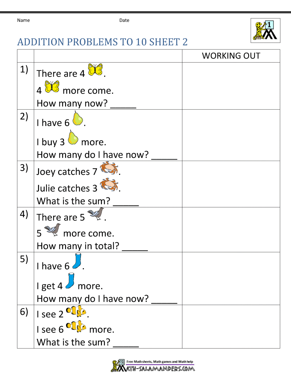 Addition Word Problems Grade 1 Worksheets WorksheetsCity