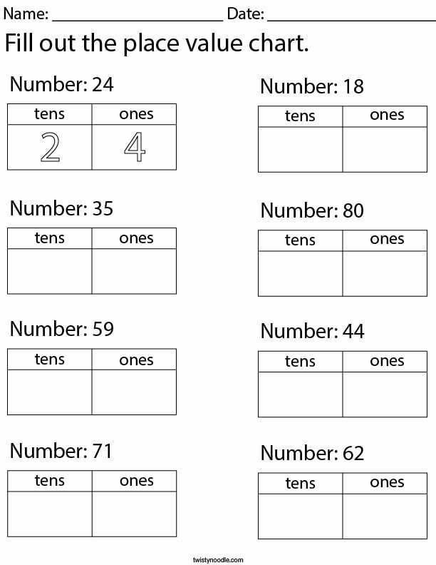 Place Value Tens And Ones Worksheetsr WorksheetsCity