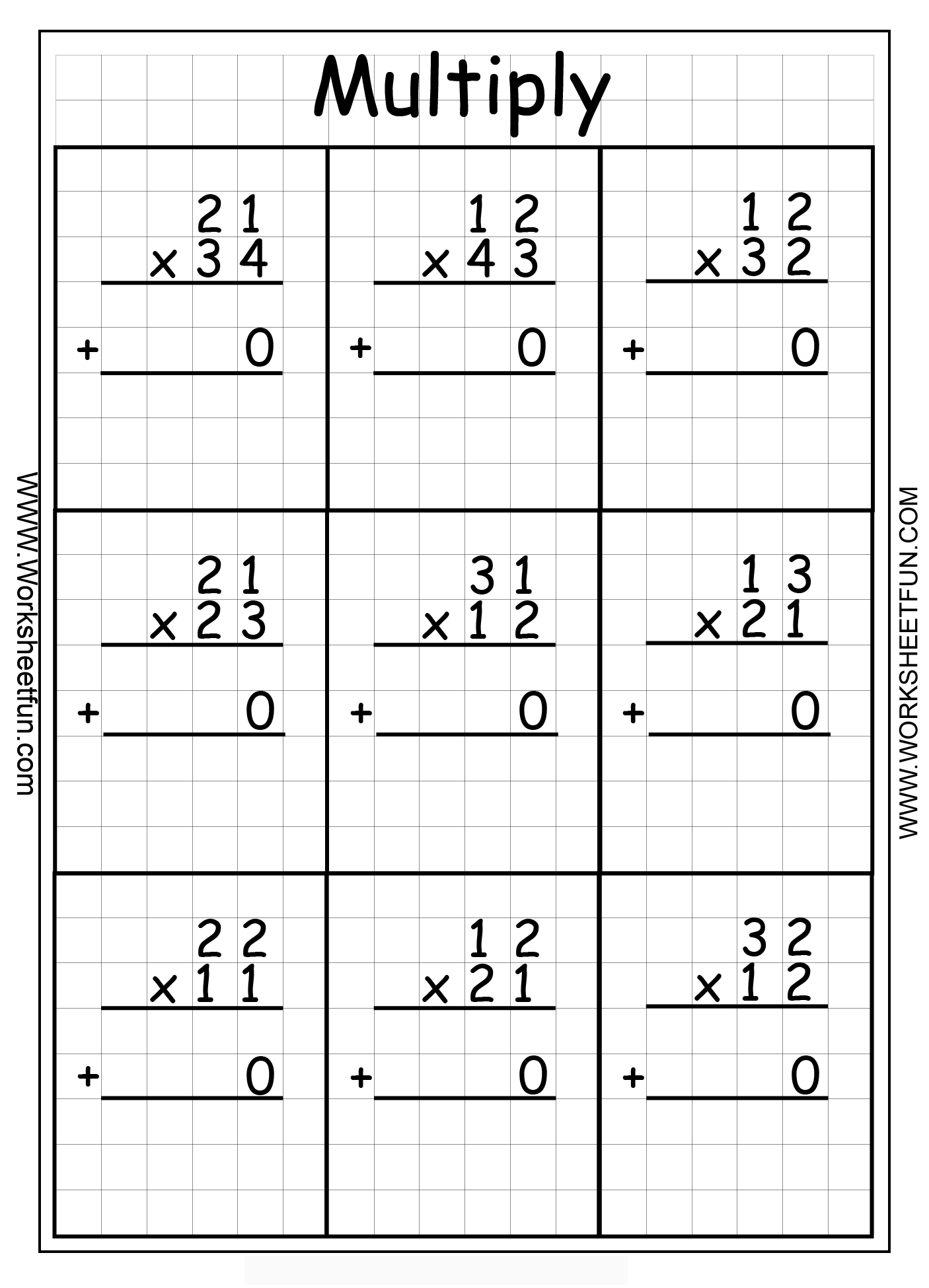 Multiplication 2 Digit By 2 Digit Worksheets WorksheetsCity