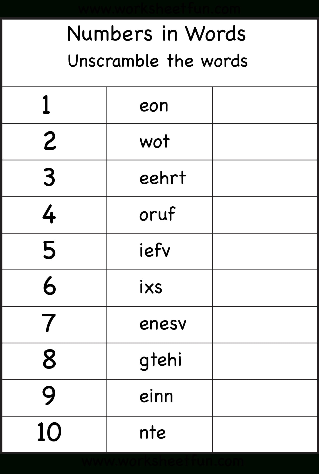 How To Spell Numbers In Words Worksheets WorksheetsCity