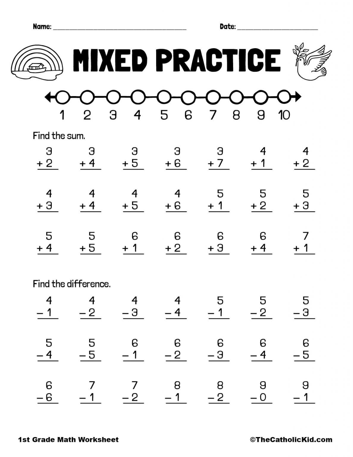 First Grade Math Test Printable Worksheets - WorksheetsCity