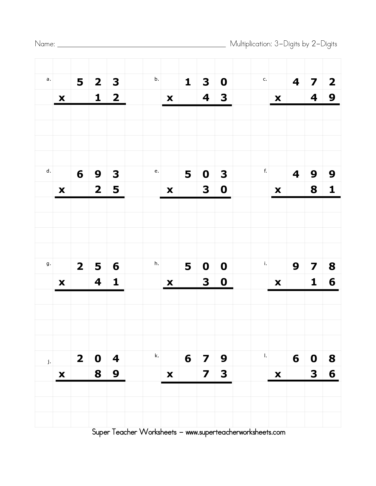 2 And 3 Digit Multiplication Worksheets WorksheetsCity