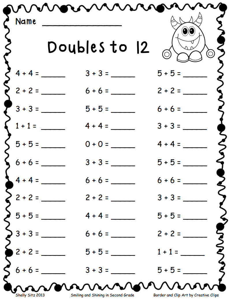 Doubles Fact Math 1st Grade Worksheets WorksheetsCity