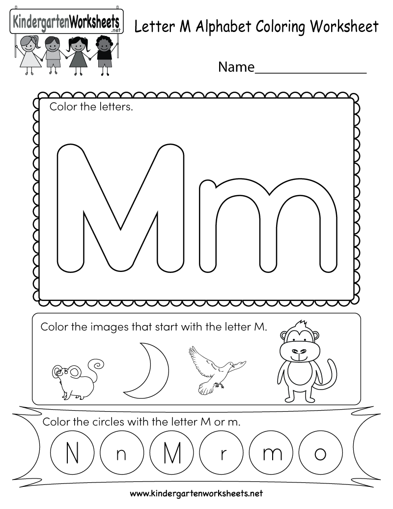 Coloring Letter M Worksheets