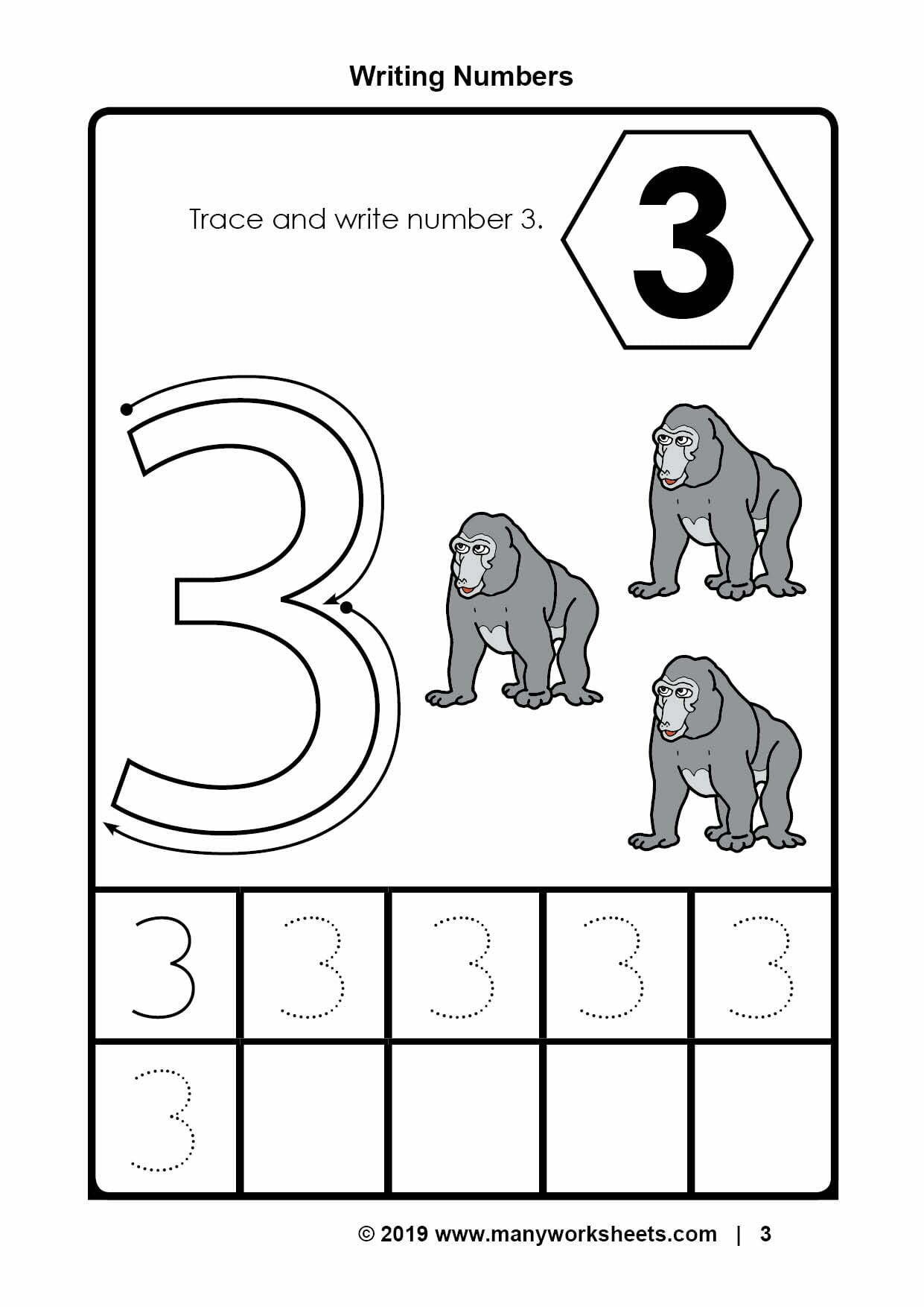 Number 3 Tracing For Preschool Worksheets WorksheetsCity