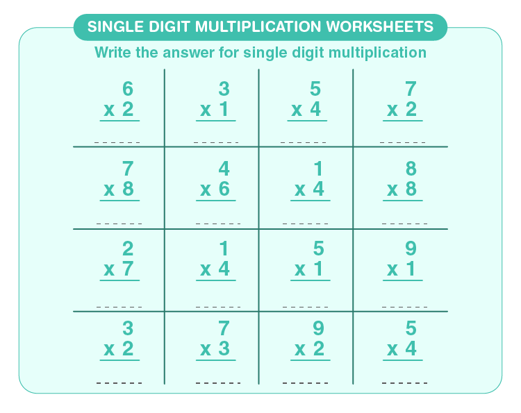 Multiply By 1 Digit Numbers Worksheetsr WorksheetsCity
